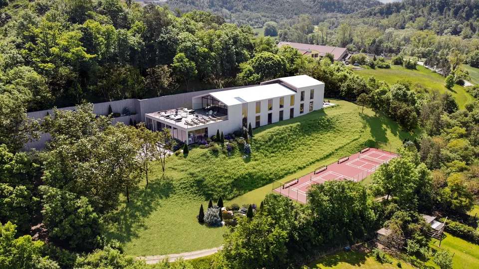 Letecká vizualizace areálu v zeleni